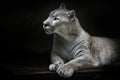 Peppy interest and curiosity of a powerful cougar ready to jump, mountain lion, background