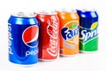 Pepsi, Coca Cola, Sprite And Fanta Soda Drinks