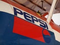 Pepsi Logo on side of plane on display at the Hiller Avation Musuem
