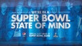 Pepsi Official Soft Drink of Super Bowl XLVIII billboard on Broadway during Super Bowl XLVIII week in Manhattan Royalty Free Stock Photo