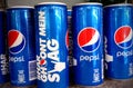 Pepsi swag cans in grocery market beverage