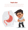 Peptic ulcer, Healthcare info graphic.