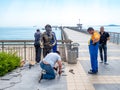 Peptko Blagoev statue in Burgas city, Bulgaria Royalty Free Stock Photo