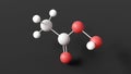 peracetic acid molecule, molecular structure, peroxy acid, ball and stick 3d model, structural chemical formula with colored atoms
