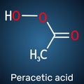 Peracetic acid, peroxyacetic acid, PAA, organic peroxide molecule, Bactericide, fungicide, disinfectant, antimicrobial agent,