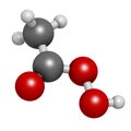 Peracetic acid (peroxyacetic acid, paa) disinfectant molecule. Organic peroxide commonly used as antimicrobial agent