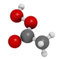 Peracetic acid (peroxyacetic acid, paa) disinfectant molecule. Organic peroxide commonly used as antimicrobial agent