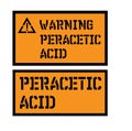 Peracetic acid sign on white