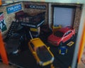 Custom Model Car  in a workshop by Hot Wheels, diorama Made In Malaysia Royalty Free Stock Photo