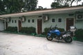 Super Tenere motorcycle parking at the jungle resort in Gopeng Royalty Free Stock Photo