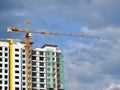 Perak, Malaysia- December 12, 2017 : Closeup of commercial building under construction at Meru, Perak. Selective focus and crop fr Royalty Free Stock Photo