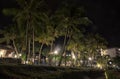 Photographing night street scene along the vicinity around the outdoor recreational area