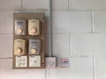 Perak,Malaysia: November 3rd, 2021- Electrical switch on wall. Selective focus
