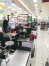 Transaction checkout scene around the of the cashier counter shopping mall