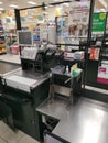 Transaction checkout scene around the of the cashier counter shopping mall