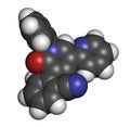 Perampanel epilepsy drug molecule. Used in treatment of seizures.