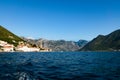 Perast. boat Trip. View from the sea.  Montenegro. Bay of Kotor Royalty Free Stock Photo