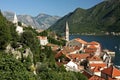 Perast and Lovcen mountain Royalty Free Stock Photo