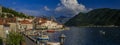 Scenic view of the postcard perfect historic town of Perast in the Bay of Kotor on a sunny day in the summer, Montenegro Royalty Free Stock Photo