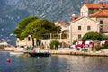 Perast, Montenegro town panorama and boats