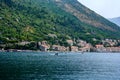 Perast is an old town on the Bay of Kotor in Montenegro. View from the sea Royalty Free Stock Photo