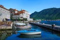 Perast promenade scene Royalty Free Stock Photo