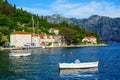 Perast promenade scene Royalty Free Stock Photo