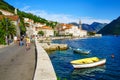 Perast promenade scene Royalty Free Stock Photo