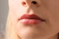 Perfect lips of a girl close-up Royalty Free Stock Photo