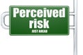 Perceived risk word on green road sign Royalty Free Stock Photo