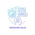 Perceived value blue gradient concept icon Royalty Free Stock Photo