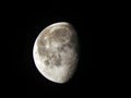 Waning gibbous moon phase early morning night sky