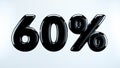 60 percent abstract sale sign, holiday illustration 3d Royalty Free Stock Photo