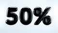 50 percent abstract sale sign, holiday illustration 3d Royalty Free Stock Photo