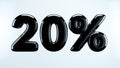 20 percent abstract sale sign, holiday illustration 3d Royalty Free Stock Photo