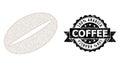 Distress 100 percent Arabica Coffee Ribbon Seal and Mesh Network Coffee Bean