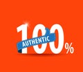 100 percent authentic flat typography graphic design