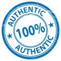 100 percent Authentic, rubber stamp, vector illustration Royalty Free Stock Photo