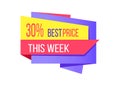 30 Percent Best Price This Week Promotion Card