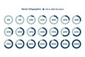 percent blue Circle Charts. Percentage vector Royalty Free Stock Photo
