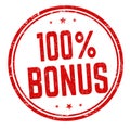 100 percent bonus sign or stamp Royalty Free Stock Photo