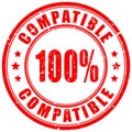 100 percent compatible rubber stamp Royalty Free Stock Photo