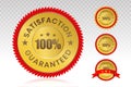 100 percent customer satisfaction seal with transparent background