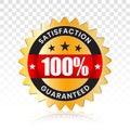 100 percent customer satisfaction seal with transparent background