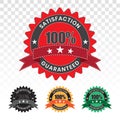 100 percent customer satisfaction seal with transparent background