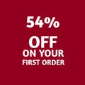 a 54 percent discount banner on the first order