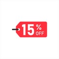 15 percent discount figures on white isolate. Vector
