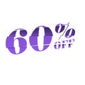 60 Percent Discount Offers Tag with Cutting Style Design Royalty Free Stock Photo