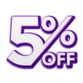 5 Percent Discount Offers Tag with New Style Design