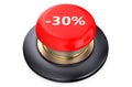 30 percent discount Red button Royalty Free Stock Photo